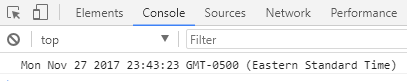 JavaScript console display of date.toString()