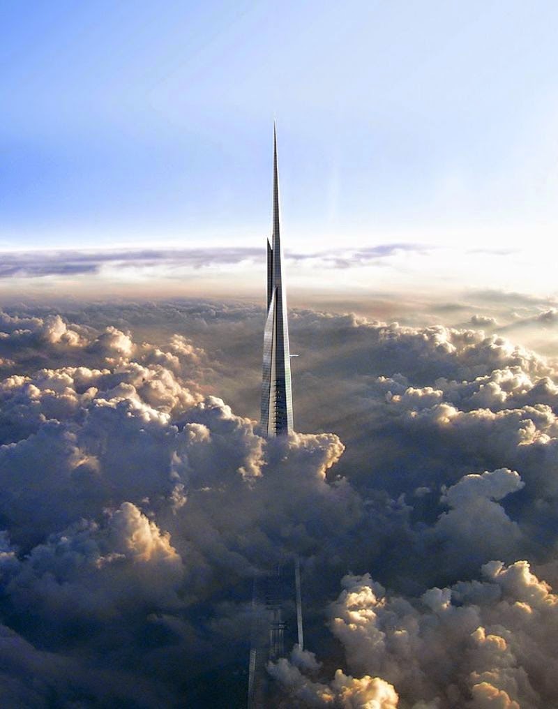 Dengan ketinggian 1 km, gedung ini akan mampu menembus awan