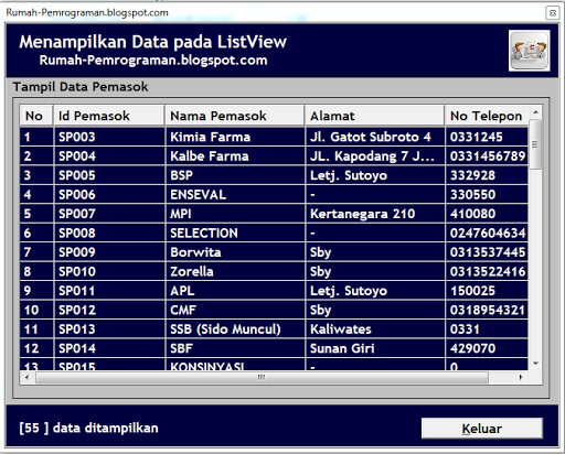 Menampilkan Data dari Database pada ListView VB6