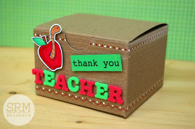 SRM Stickers Blog - A Gift for the Teacher by Lorena - #teacher #giftbox #thankyou #kraftbox #stickers #stitches #janesdoodles #gardenfriends