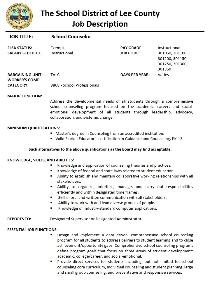 FGCU School Counseling Graduate Program School Counselor Lee County