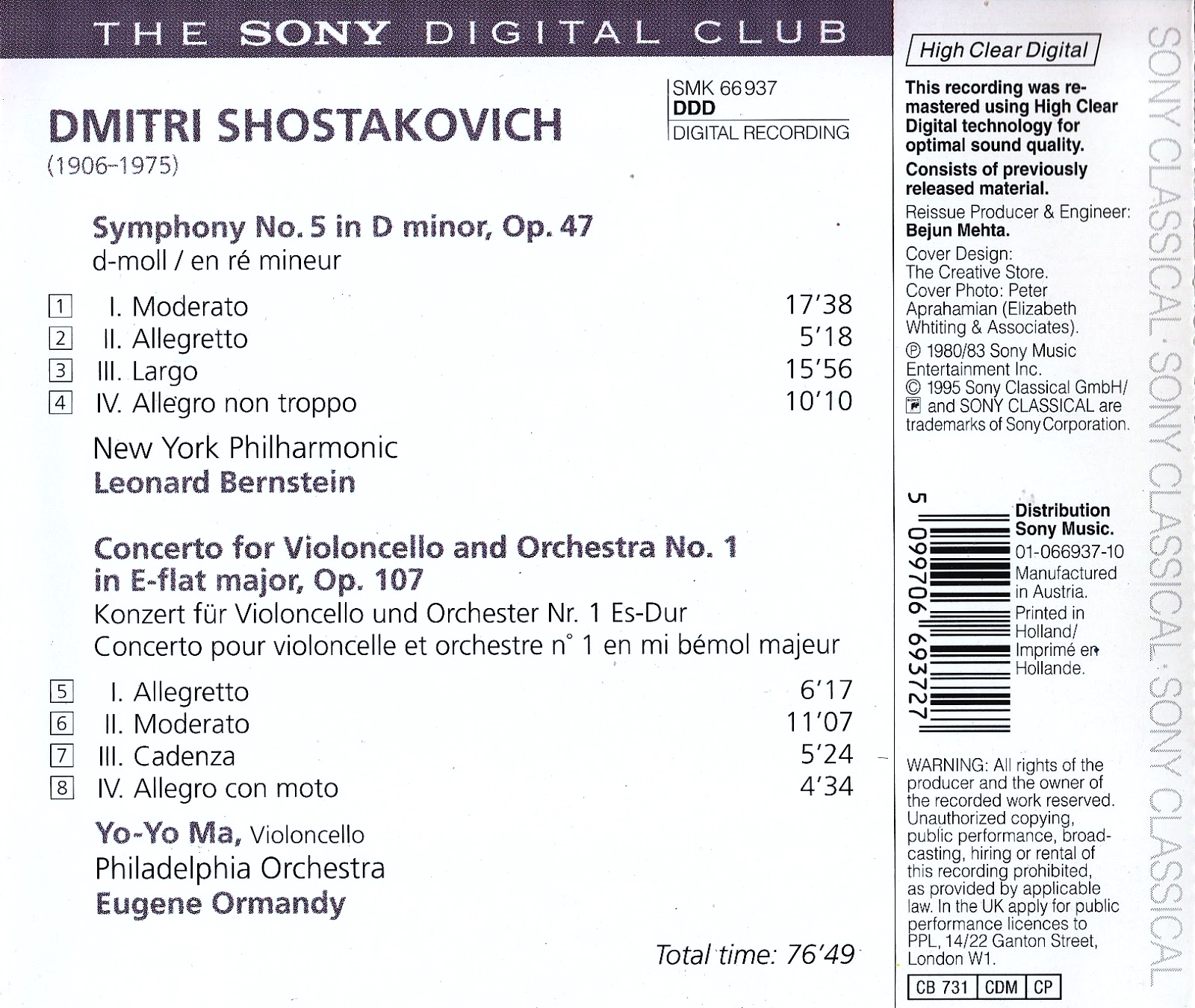 Sentidos Shostakovich. Sinfonía nº 5. Leonard Bernstein, OF de New