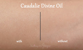 Caudalie Divine Oil Swatch Before and After