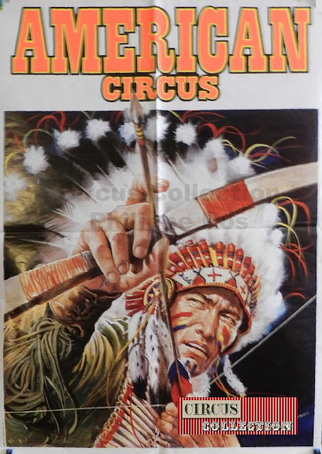 affiche de l'américanisation circus indien bandant un arc 