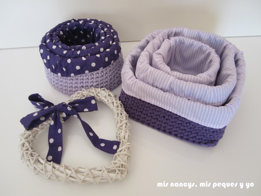 mis nancys, mis peques y yo, tutorial DIY funda cestas, juego cestas de trapillo redondas y cuadradas con fundas de tela