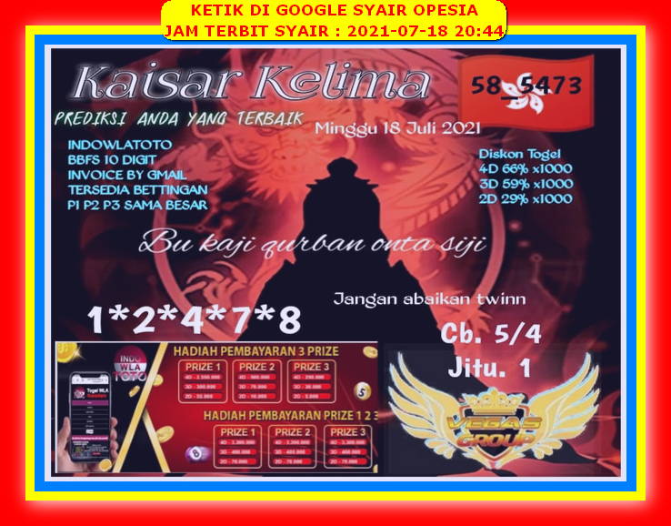 Syair Hk Malam Ini Minggu 18 Juli 2021 Opesia Official