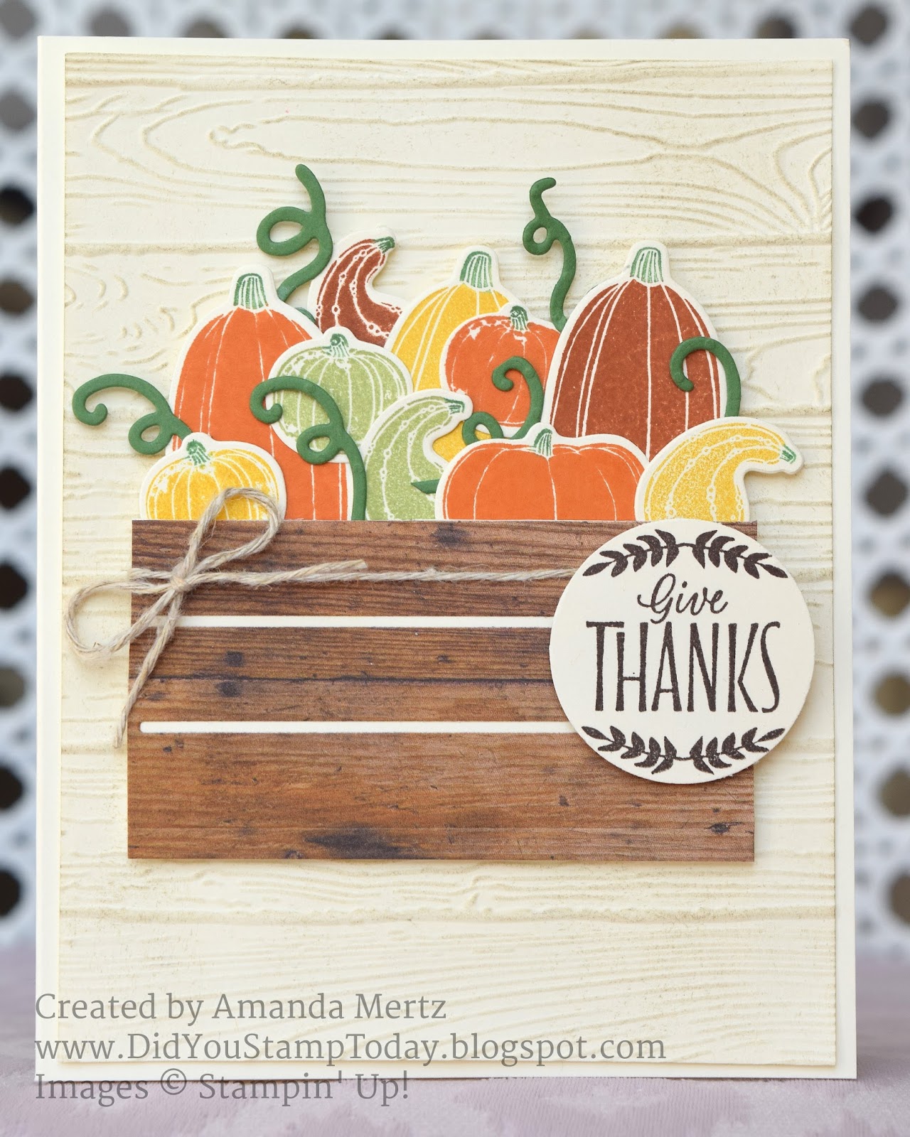 Did You Stamp Today? Pick a Crate of Pumpkin Stampin' Up! Pick a Pumpkin