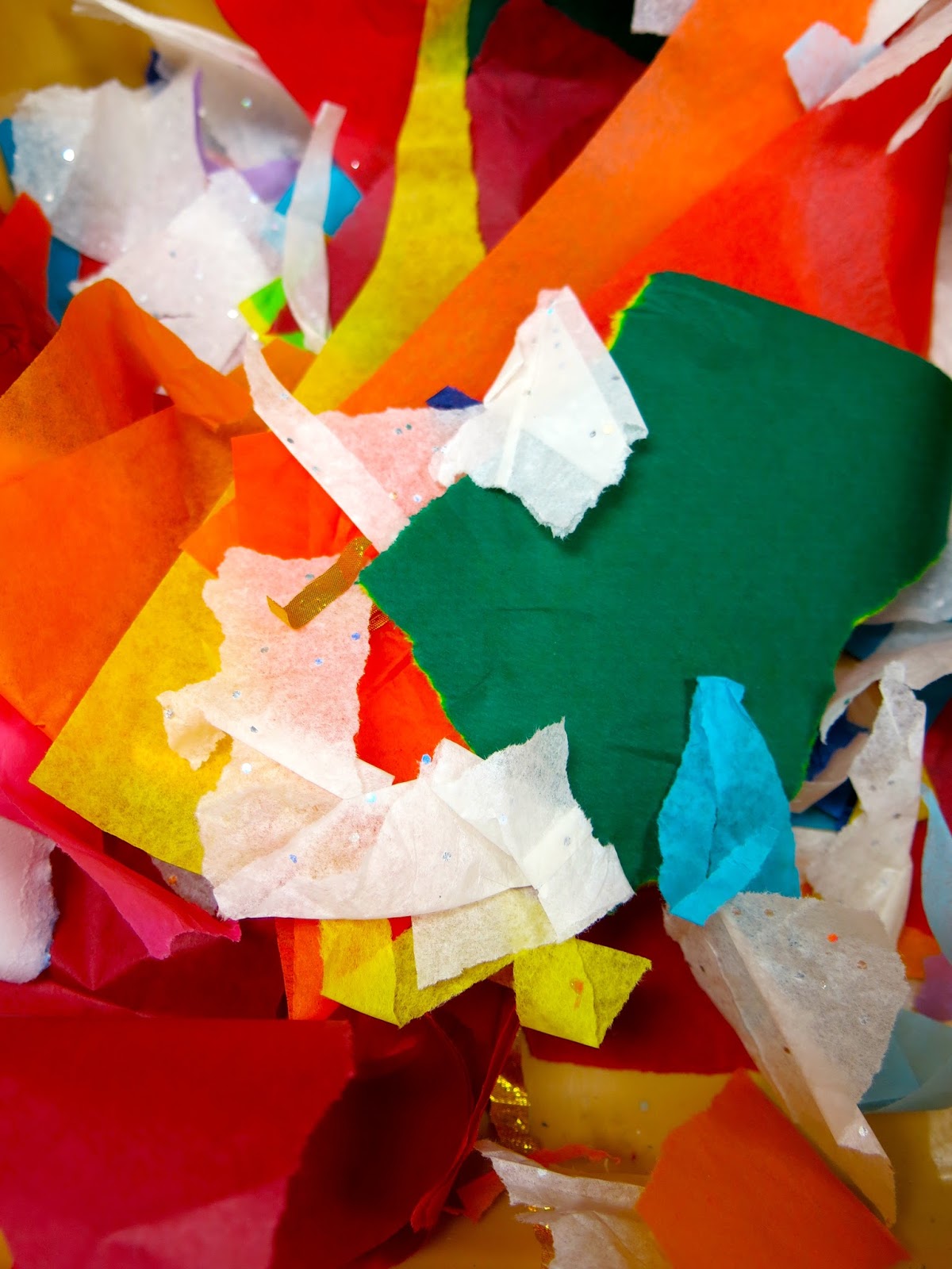 Cassie Stephens: In the Art Room: Tissue Paper Relief by Third Grade