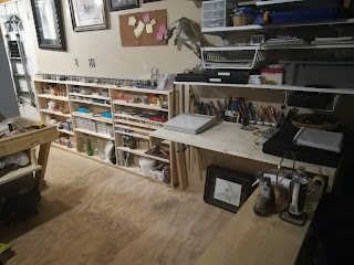 Art studio artist workspace, art work area, art studio