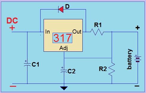 Battery Charger using LM317 Regulator |AUDIO AMPLIFIER SCHEMATIC