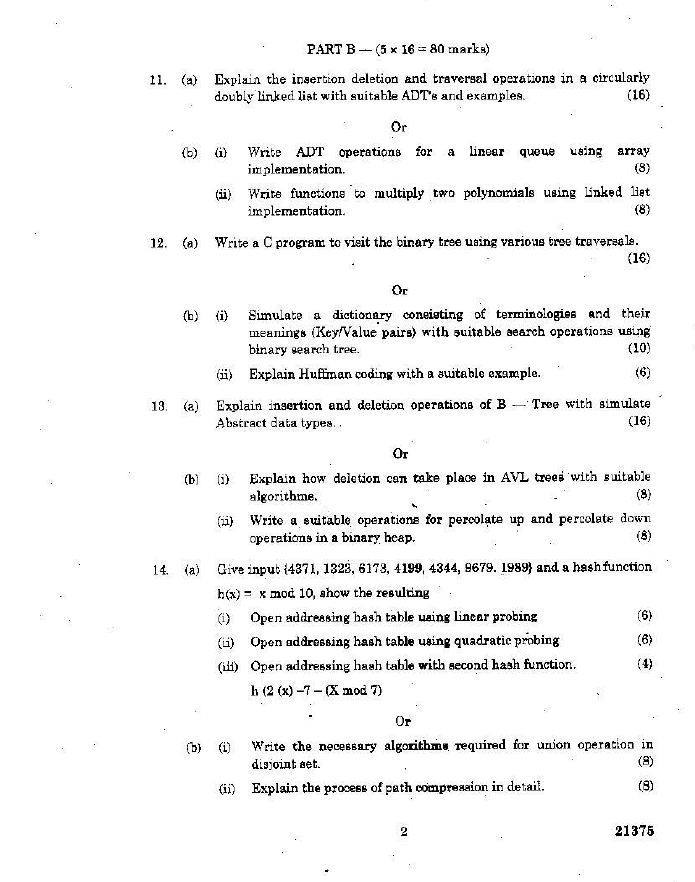 CS2201 Data Structures Nov Dec 2015 Question Paper - University ...
