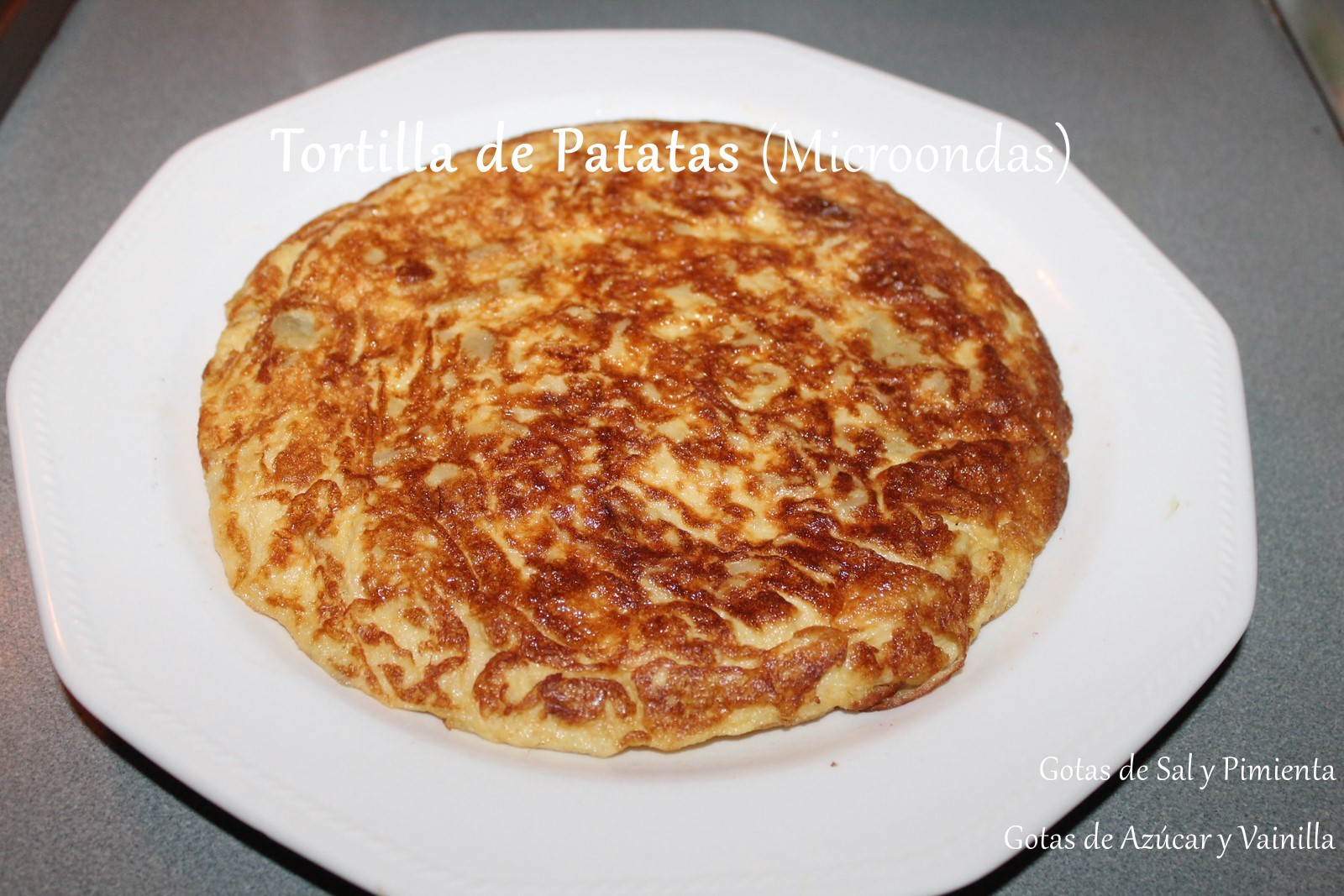 Gotas de Azúcar y Vainilla Tortilla de patatas (microondas)