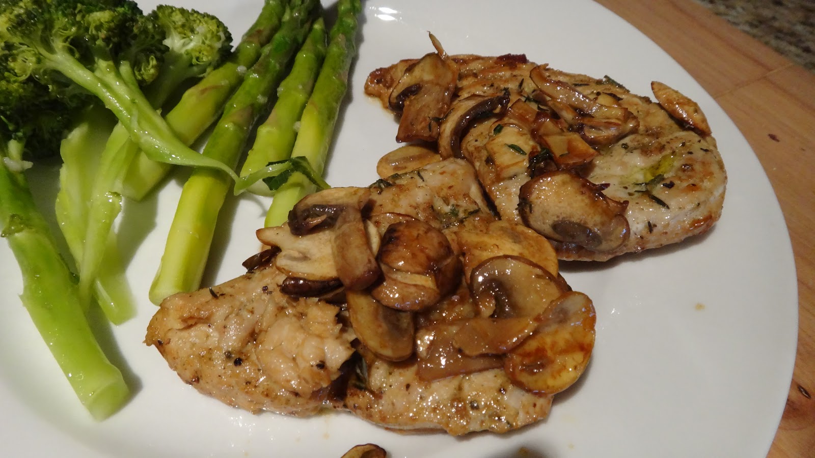 Turkey Steaks with white wine mushroom pan sauce
