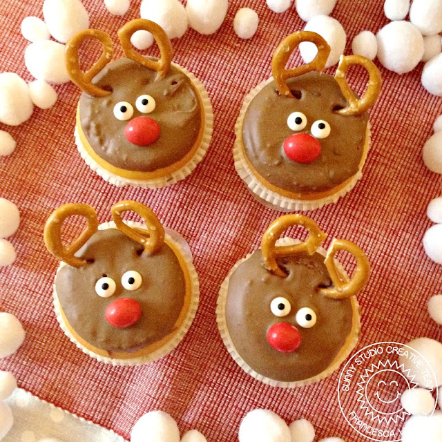 Sunny Studio Stamps: Gleeful Reindeer Christmas Ornaments and Treat Bags by Franci Vignoli