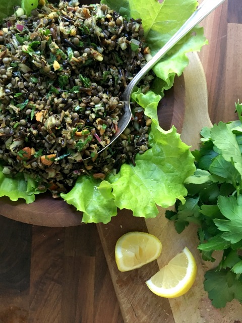 Wild Rice Lentil Salad with Spiced Vinaigrette - Bridget's Green Kitchen