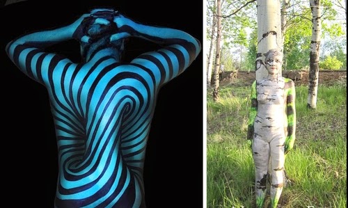 body painting optical illusion