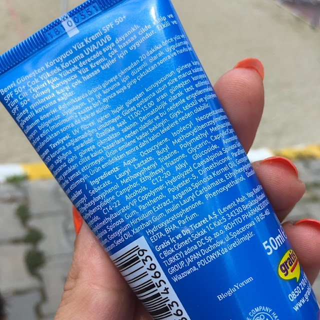 BENRi SUN GÜNEŞ KORUYUCU YÜZ KREMİ SPF 50blogluYORUM Gökçe Bağtır