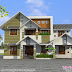 Modern style sloping roof house plan