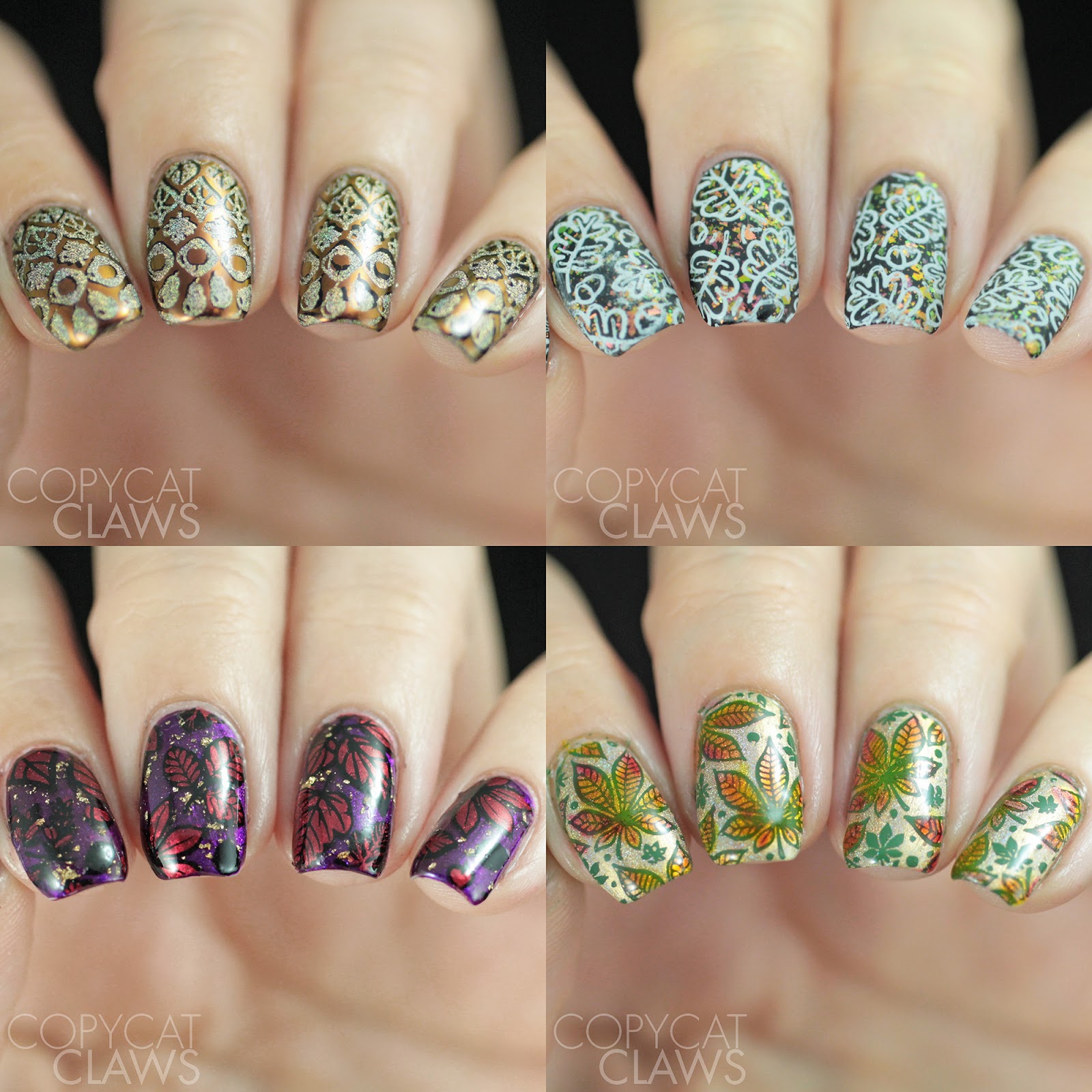 Copycat Claws: Whats Up Nails A011 and B021 Fall Stamping Plates