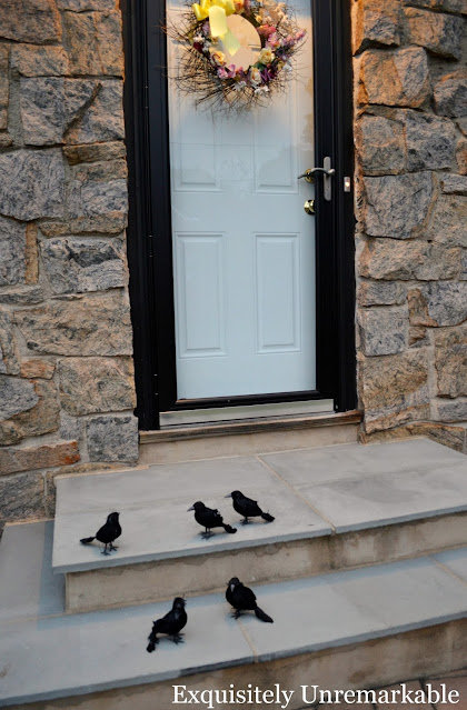 Faux Black Crows On The Front Stoop