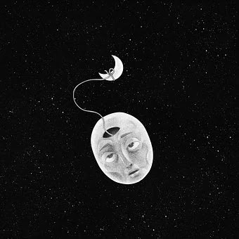 la cabeza en la luna