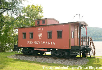 Pennsylvania Railroad Caboose Train Car at Rockville Bridge in Harrisburg Pennsylvania