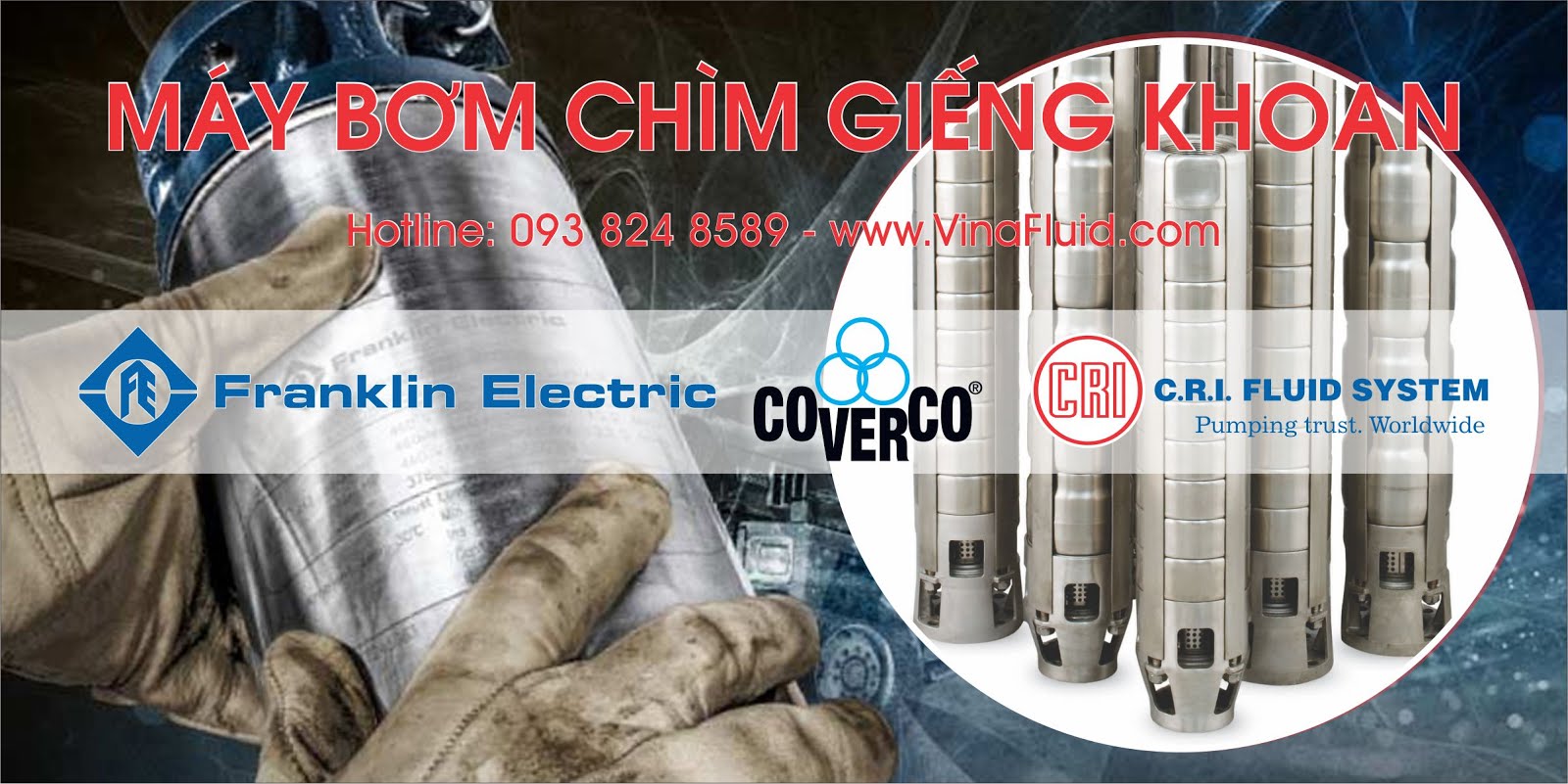 Bơm chìm giếng khoan Franklin Coverco CRI