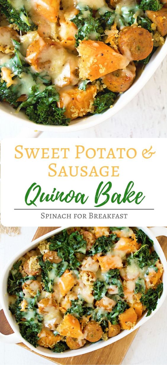 SWEET POTATO AND SAUSAGE QUINOA BAKE