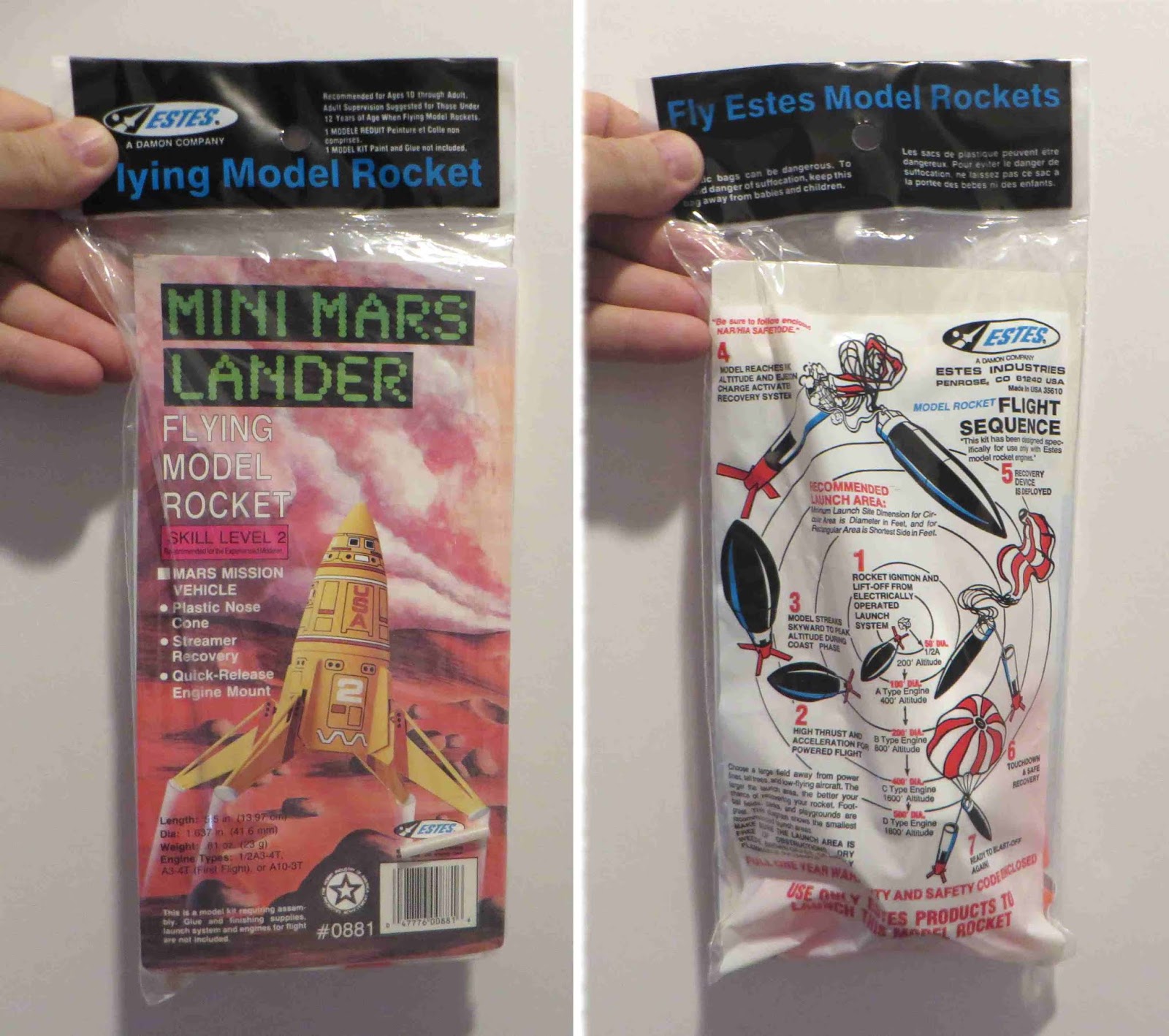 Model Rocket Building Estes Mini Mars Lander Build 0881, Part 1, Parts