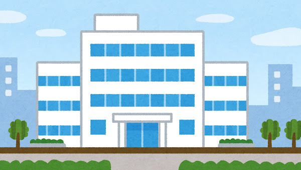 病院の建物のイラスト（背景素材）