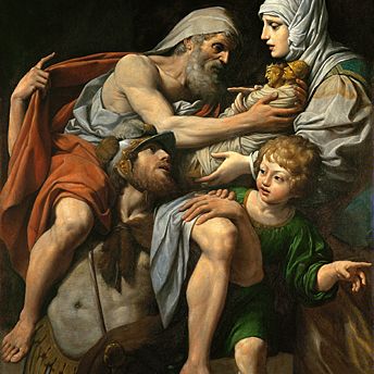 Aeneas Anchises Creusa Iulus fleeing Rome