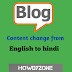 Content change from english to hindi