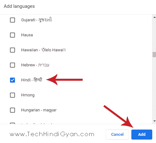 Tick on your Favorite Language >> and click on Add button