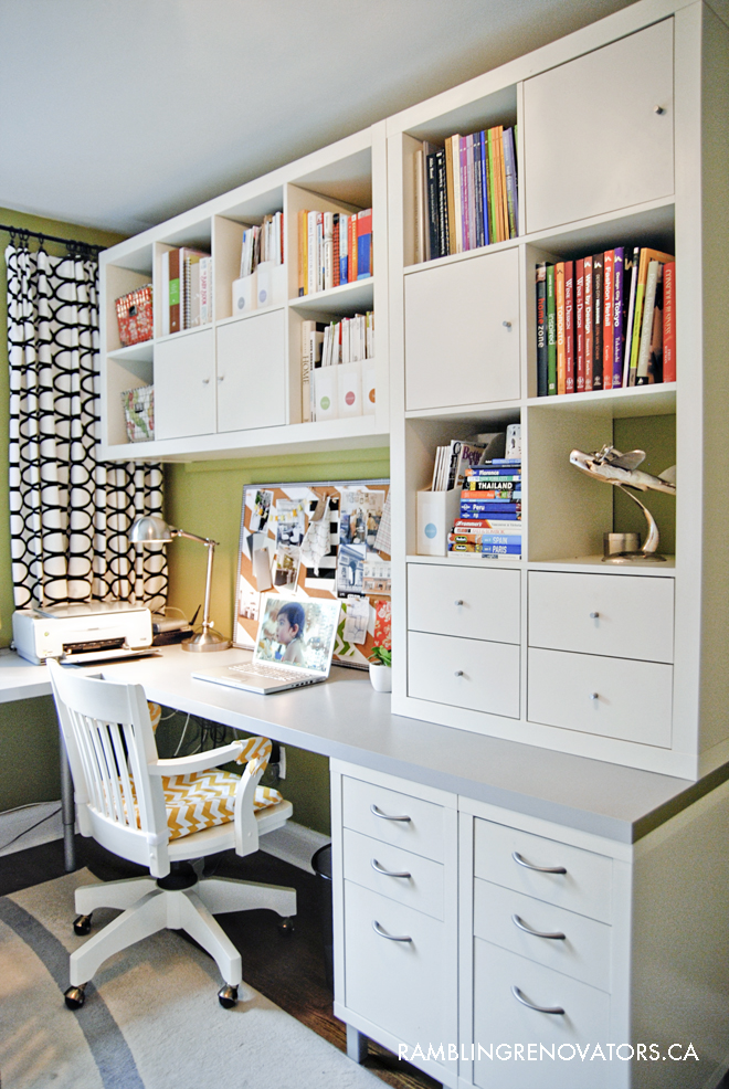 built in office IKEA, home office organization, tips for office organization