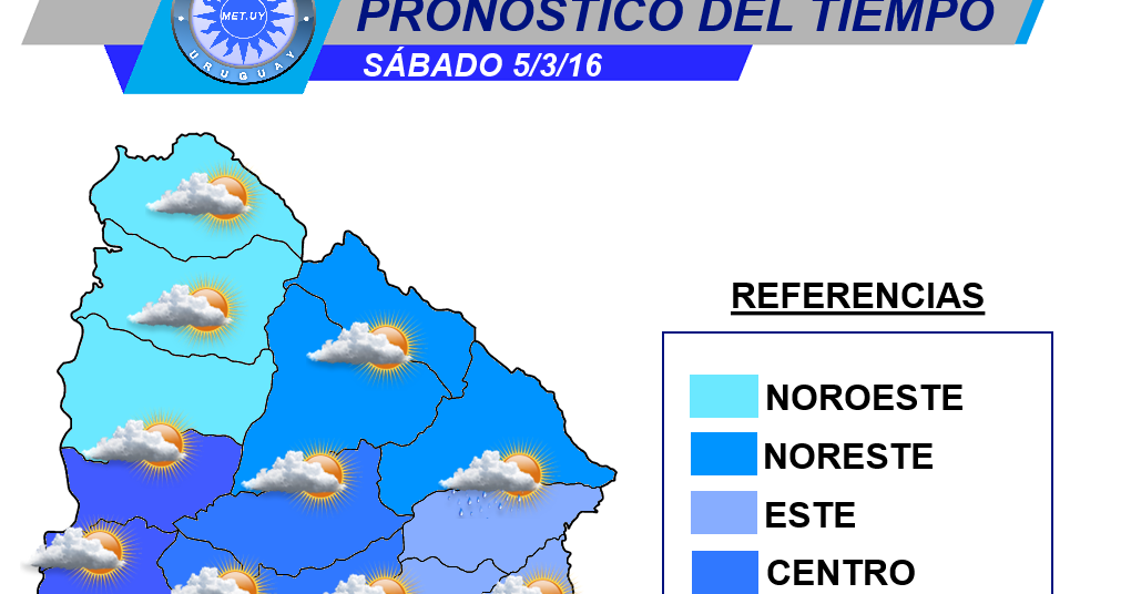 Pronóstico del tiempo para Uruguay 4/3/16. Meteorologia y