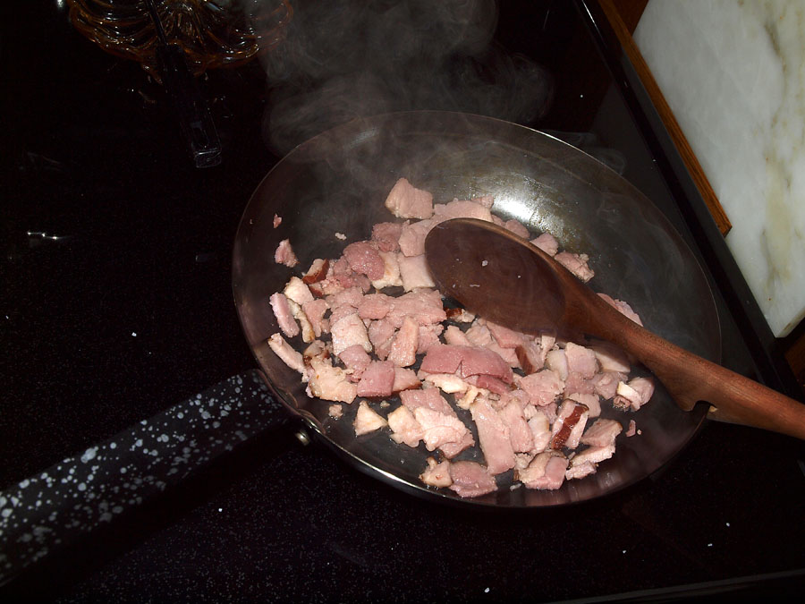 Pellet Smoker Cooking Pork & Ham & Beans