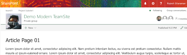 Modern site page with out fat banner