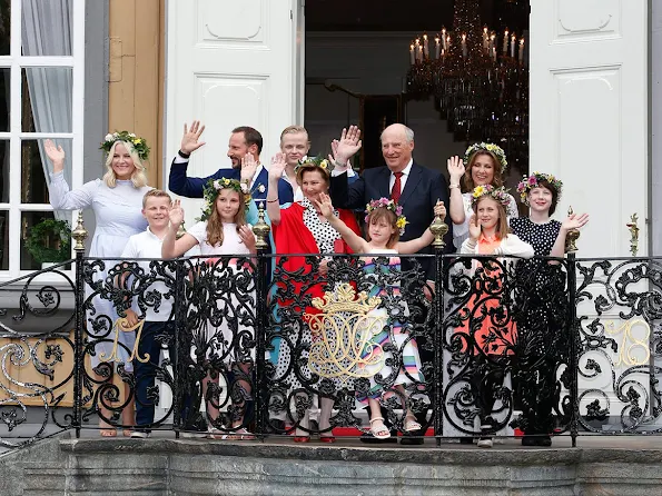 King Harald and Queen Sonja, Princess Martha Louise, Crown Prince Haakon, Crown Princess Mette-Marit, Princess Ingrid Alexandra, Prince Sverre Magnus, Marius Borg Høiby, Princess Astrid and Mrs. Ferner