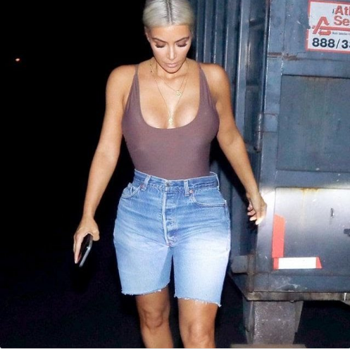 kim kardashian denim shorts
