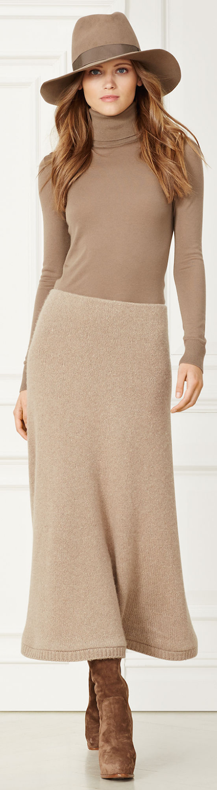 RALPH LAUREN CASHMERE A-LINE SKIRT