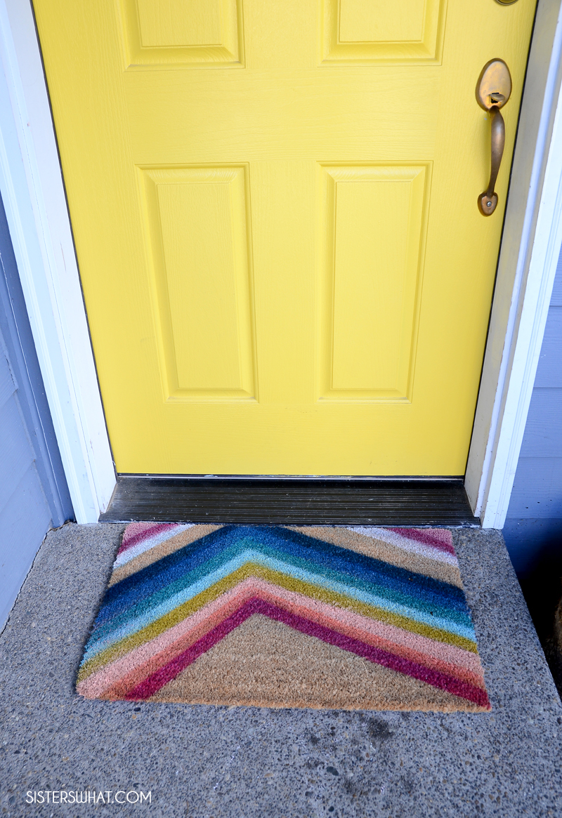DIY Colorful Striped Door mat Sisters, What!