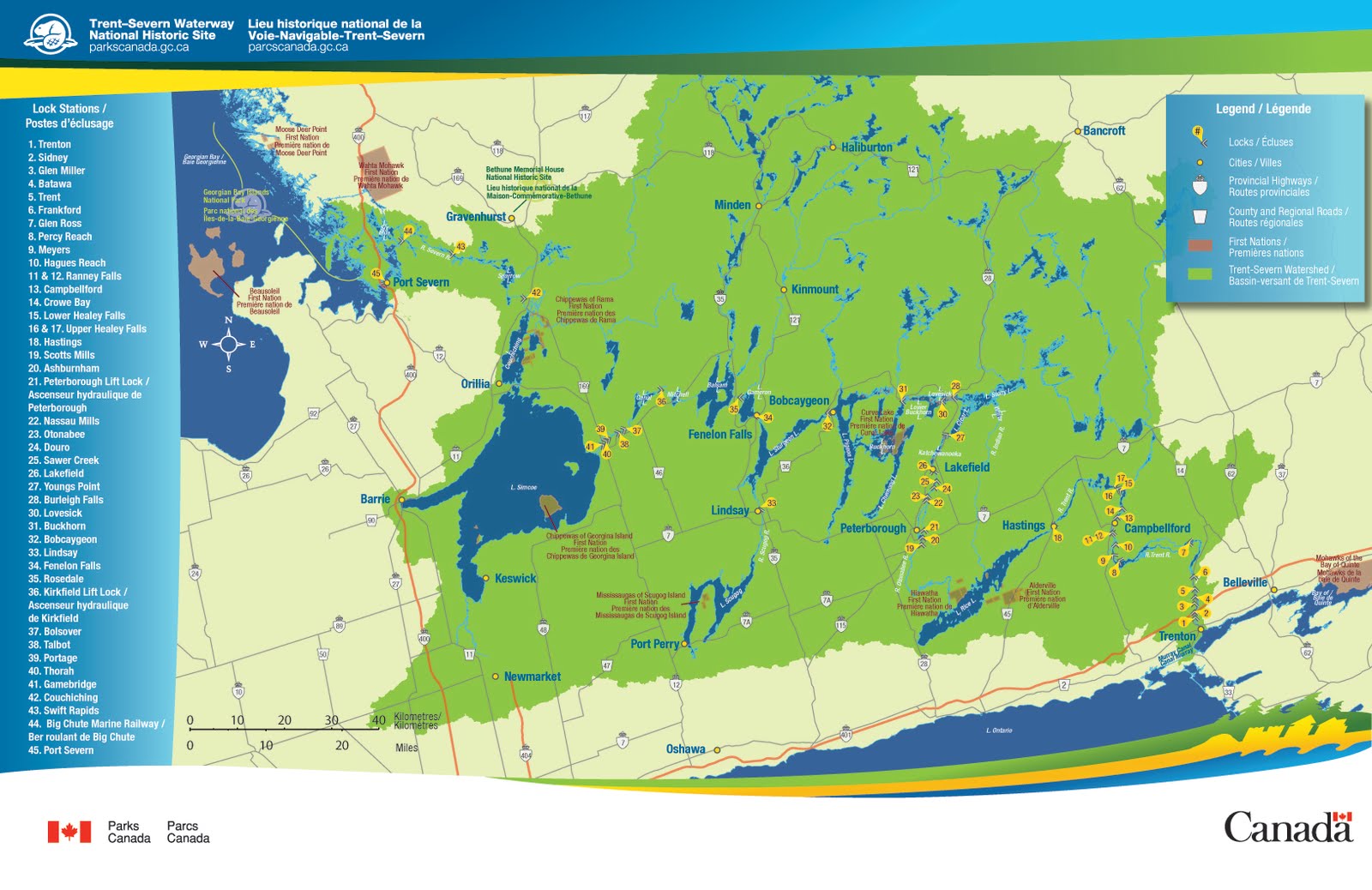 Ríona's Portfolio Large TrentSevern Waterway Map
