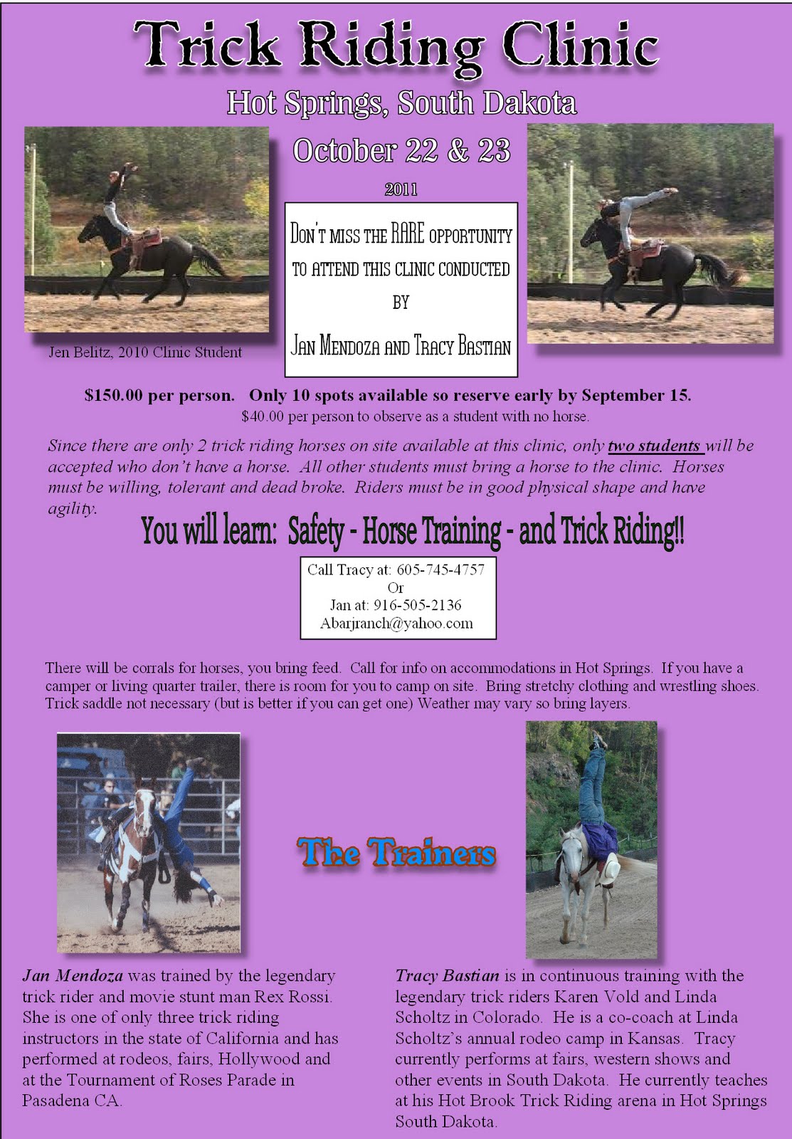 I was Born! The Book Series: Trick Riding Clinic