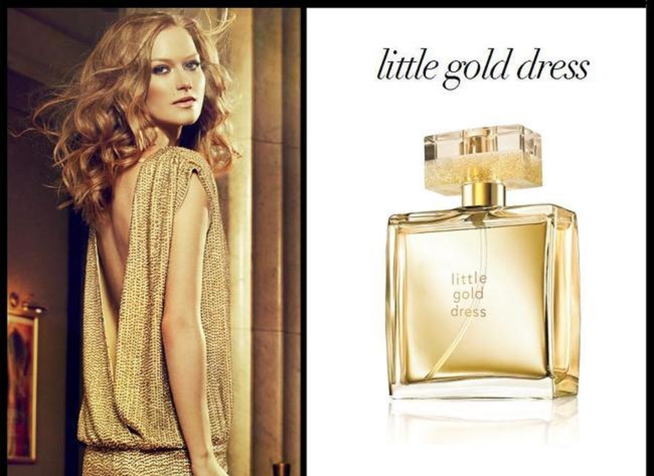 Less gold. Духи эйвон little Gold Dress. Парфюмерная вода золотое платье эйвон. Эйвон золотое платье духи. Духи Avon золотистые.