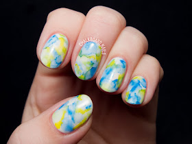 Sharpie watercolored gel nail art by @chalkboardnails