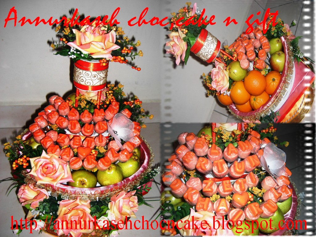 Annur Kaseh Choc,cake and Gift: ~gubahan homemade coklat dan buah