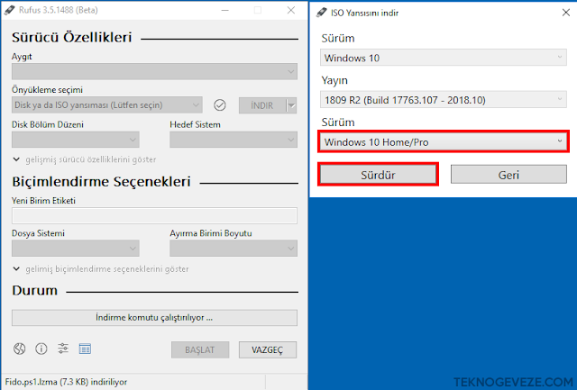 Windows 10 İSO İndirme İşlemi Rufus