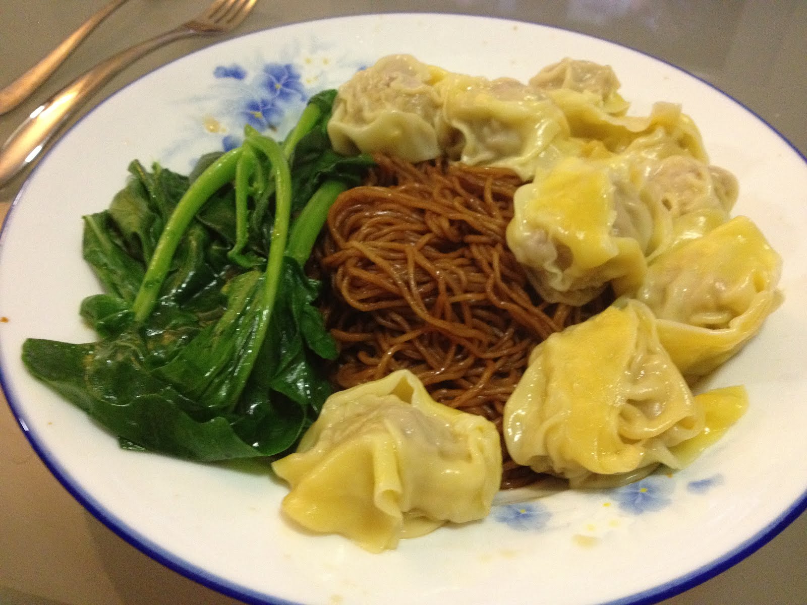 Yummy Mungbean Malaysian style Dry Egg Noodle with Wonton