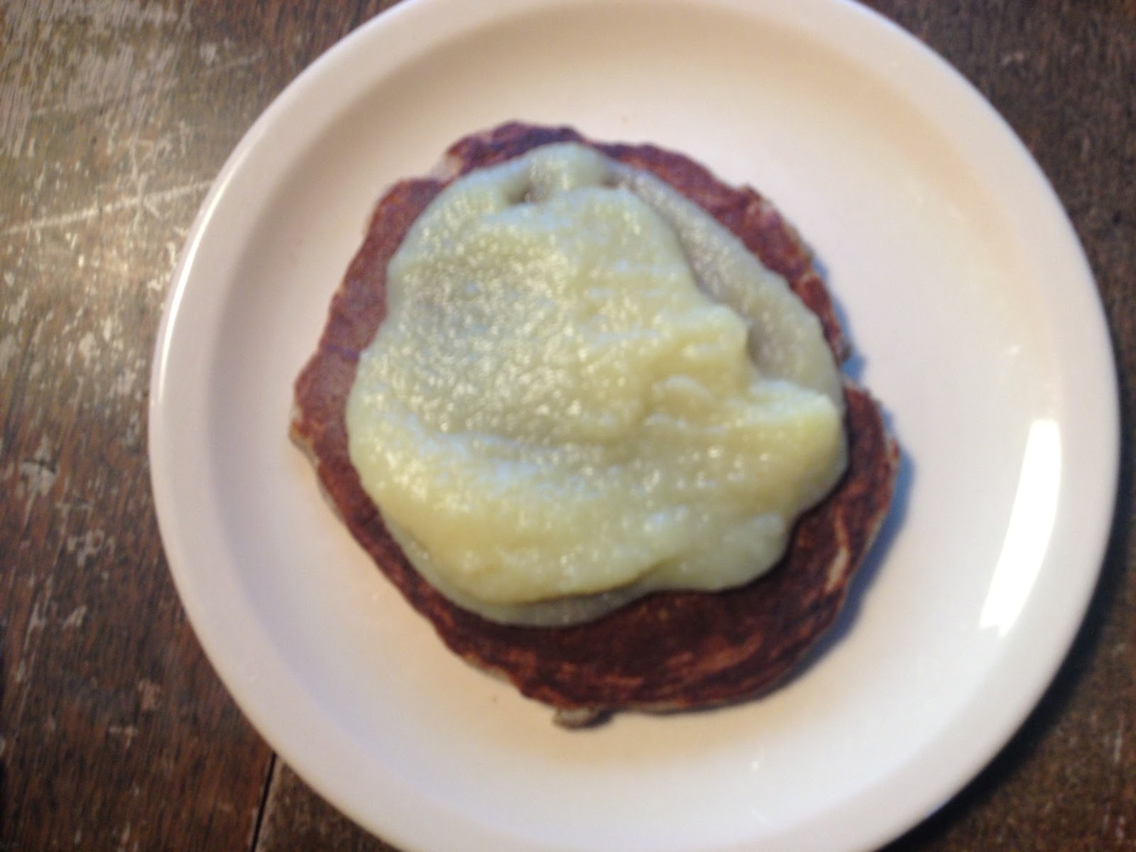 Cherry Lane Cooks Buckwheat Pancakes Topped With Applesauce. Mmmm Mmmm