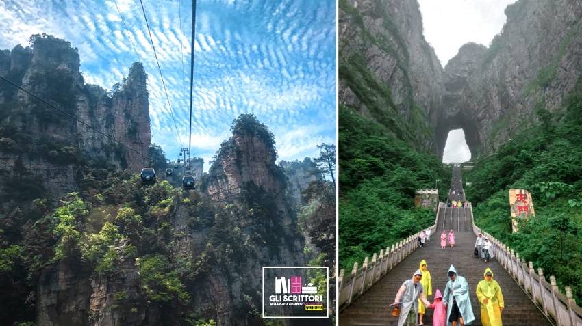 La funivia più alta e più lunga del mondo e la grotta di Tianmen, un foro naturale di alcune centinata di metri